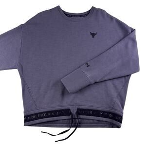 Under Armour Womens Project Rock Sweatshirt Charged Fleece Crew Gray Size Large